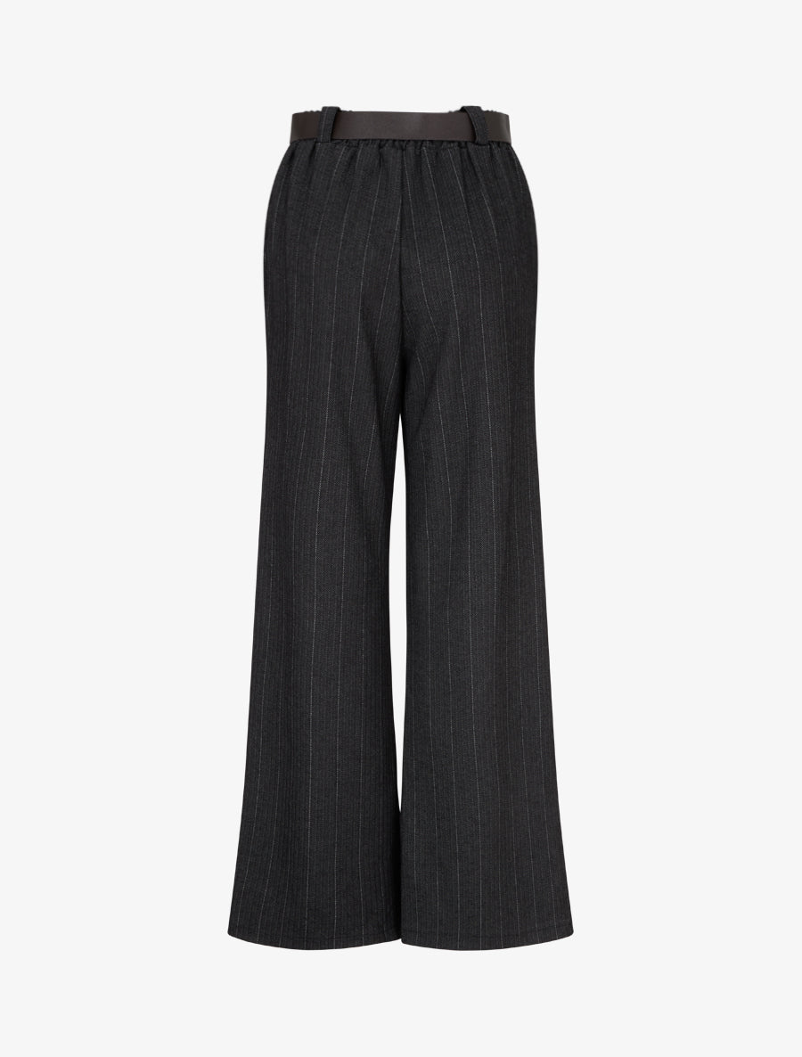 Pantalon ample à rayures - Noir - 2