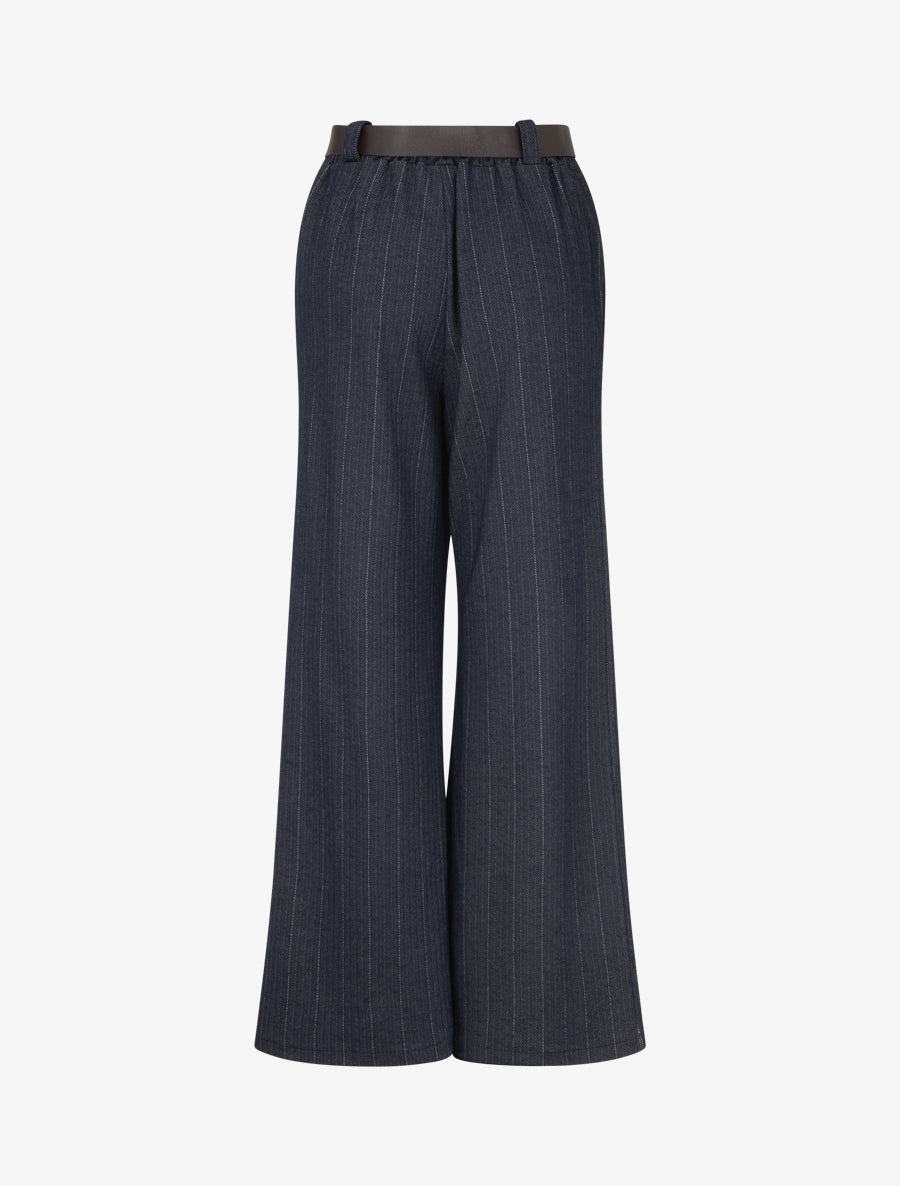 Pantalon ample à rayures - Marine - 2
