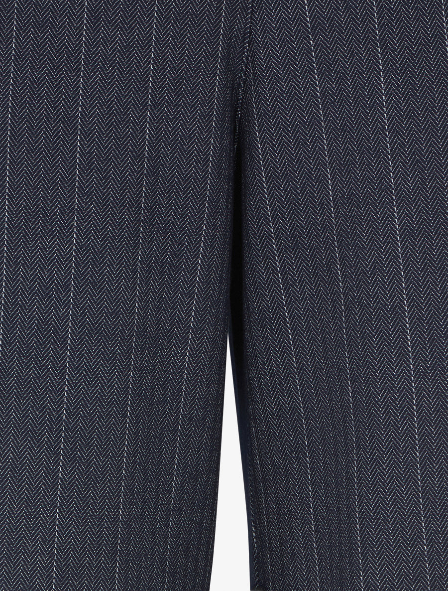 Pantalon ample à rayures - Marine - 3
