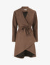Trench long uni en suédine - Marron - 5