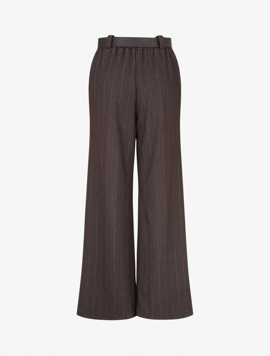 Pantalon ample à rayures - Chocolat - 2