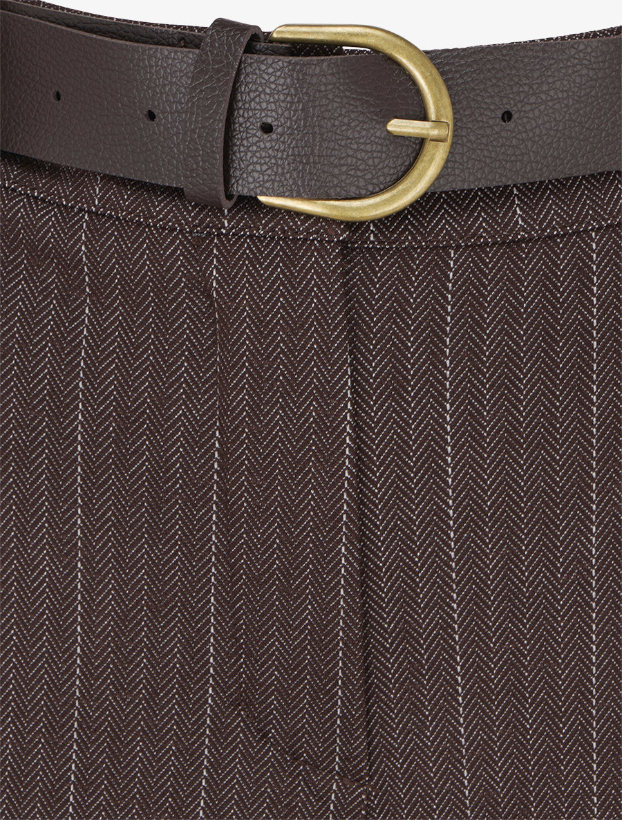 Pantalon ample à rayures - Chocolat - 3