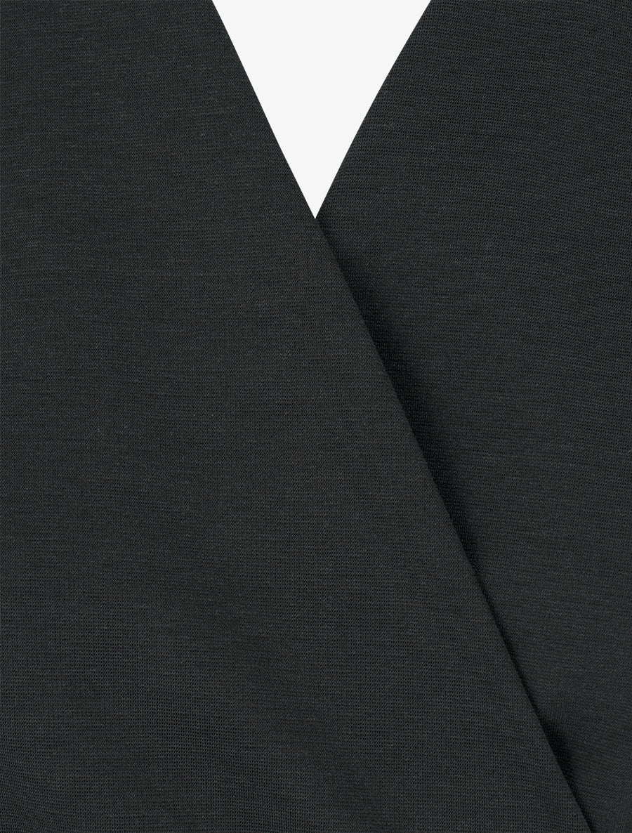 Robe portefeuille sans manches - Noir - 3