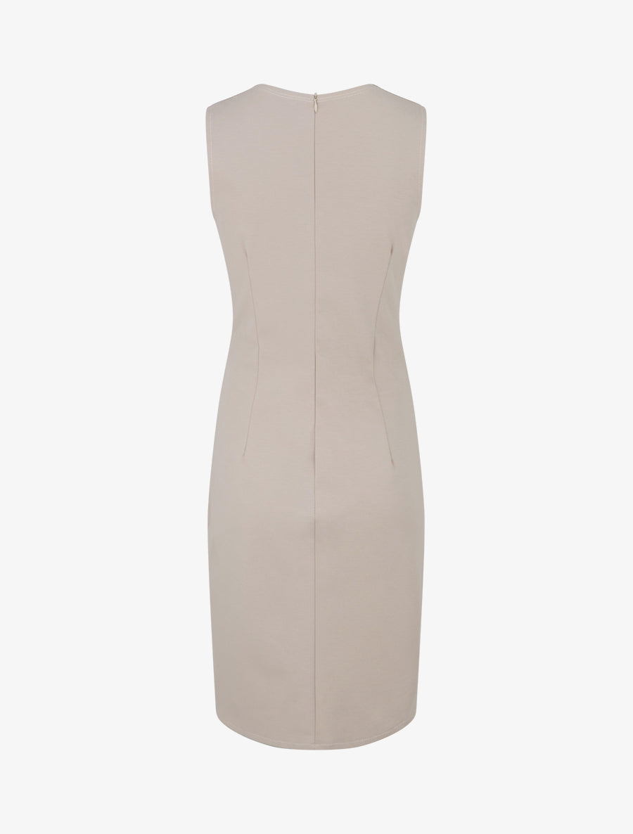 Robe portefeuille sans manches - Beige - 2