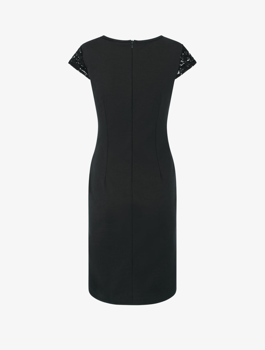 Robe portefeuille à buste dentelle - Noir - 2