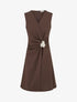 Robe sans manches à bijou floral - Marron - 1