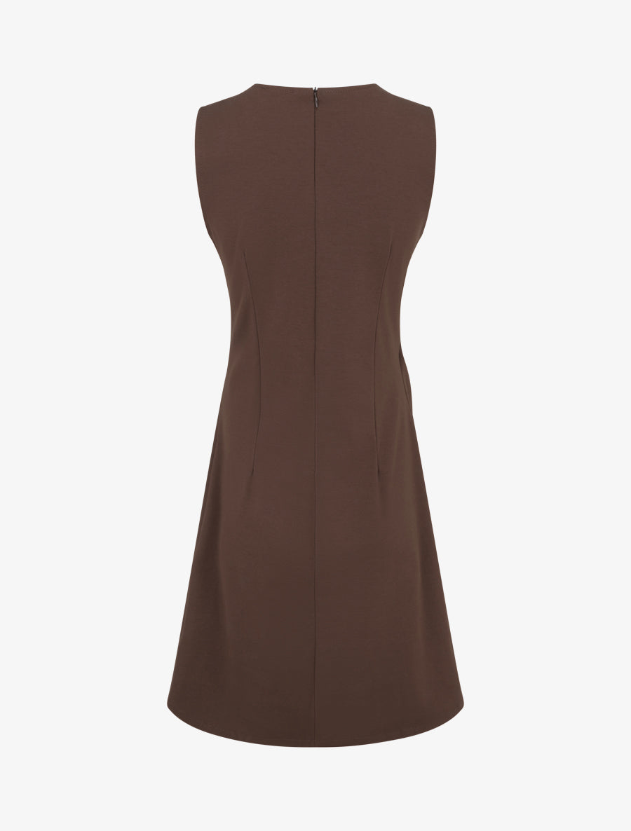 Robe sans manches à bijou floral - Marron - 2