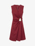 Robe sans manches à bijou floral - Bordeaux - 1