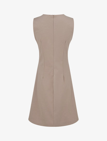 Robe sans manches à bijou floral - Taupe - 2