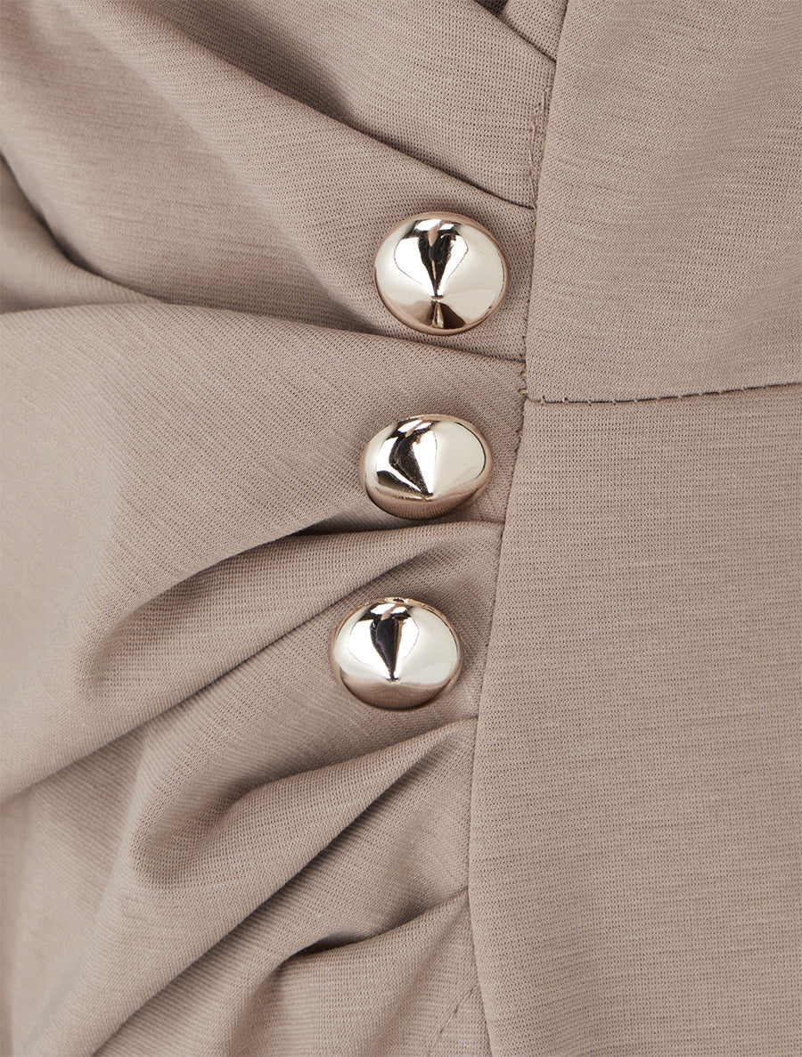Robe sans manches style portefeuille - Taupe - 3