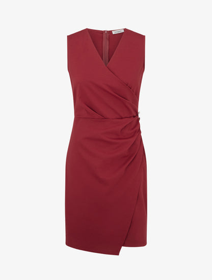 Robe sans manches style portefeuille - Bordeaux - 1