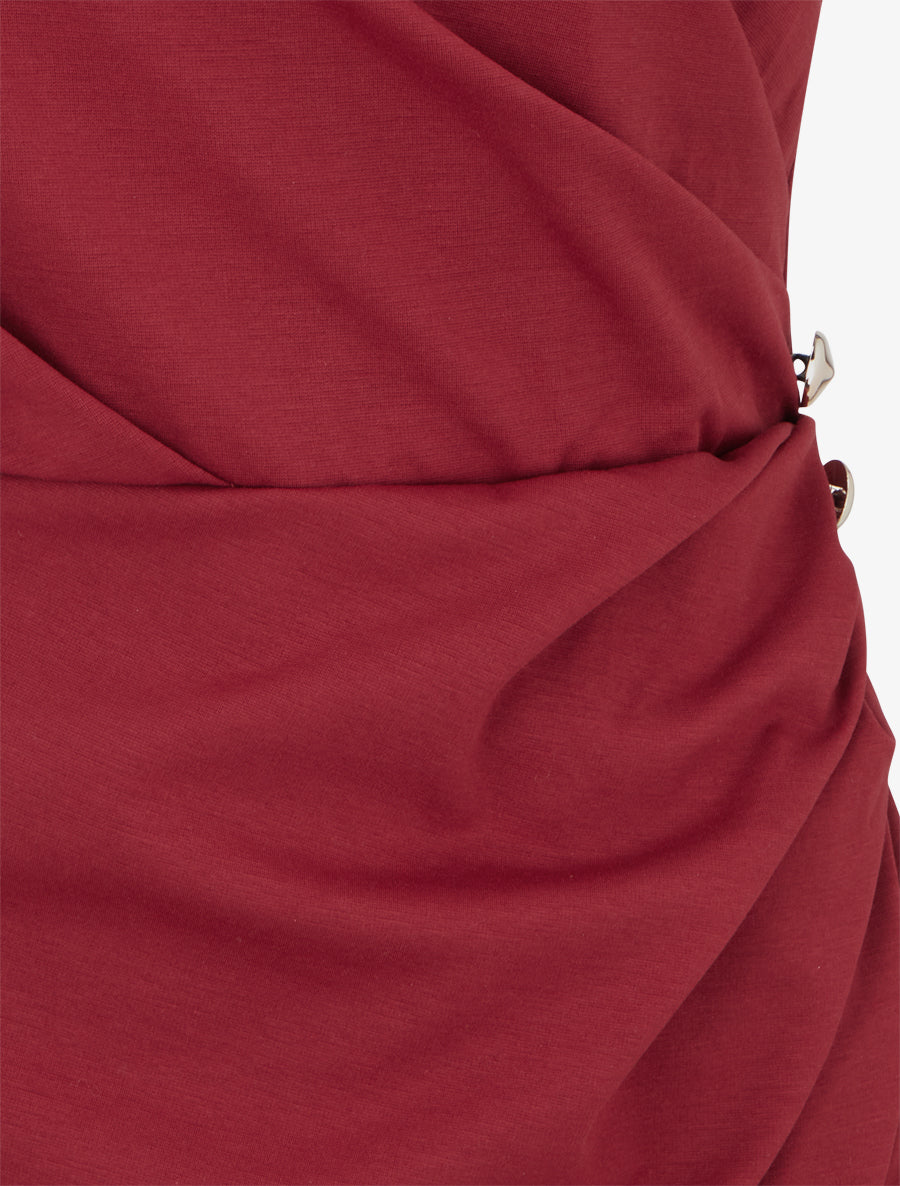 Robe sans manches style portefeuille - Bordeaux - 3