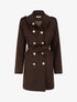 Manteau style officier en laine mélangée - Marron - 1