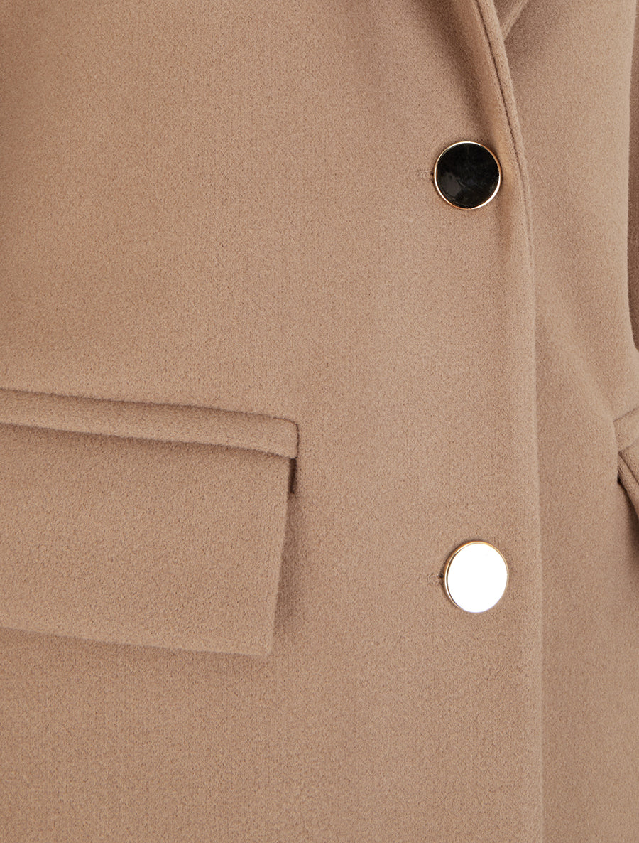 Manteau long droit classique - Camel - 3