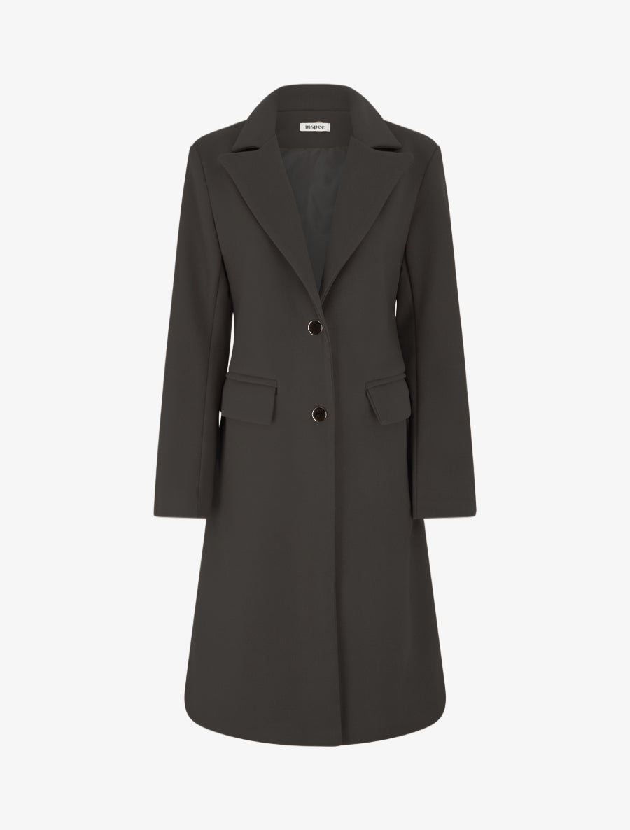 Manteau long droit classique - Noir - 1
