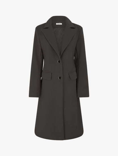 Manteau long droit classique - Noir - 1