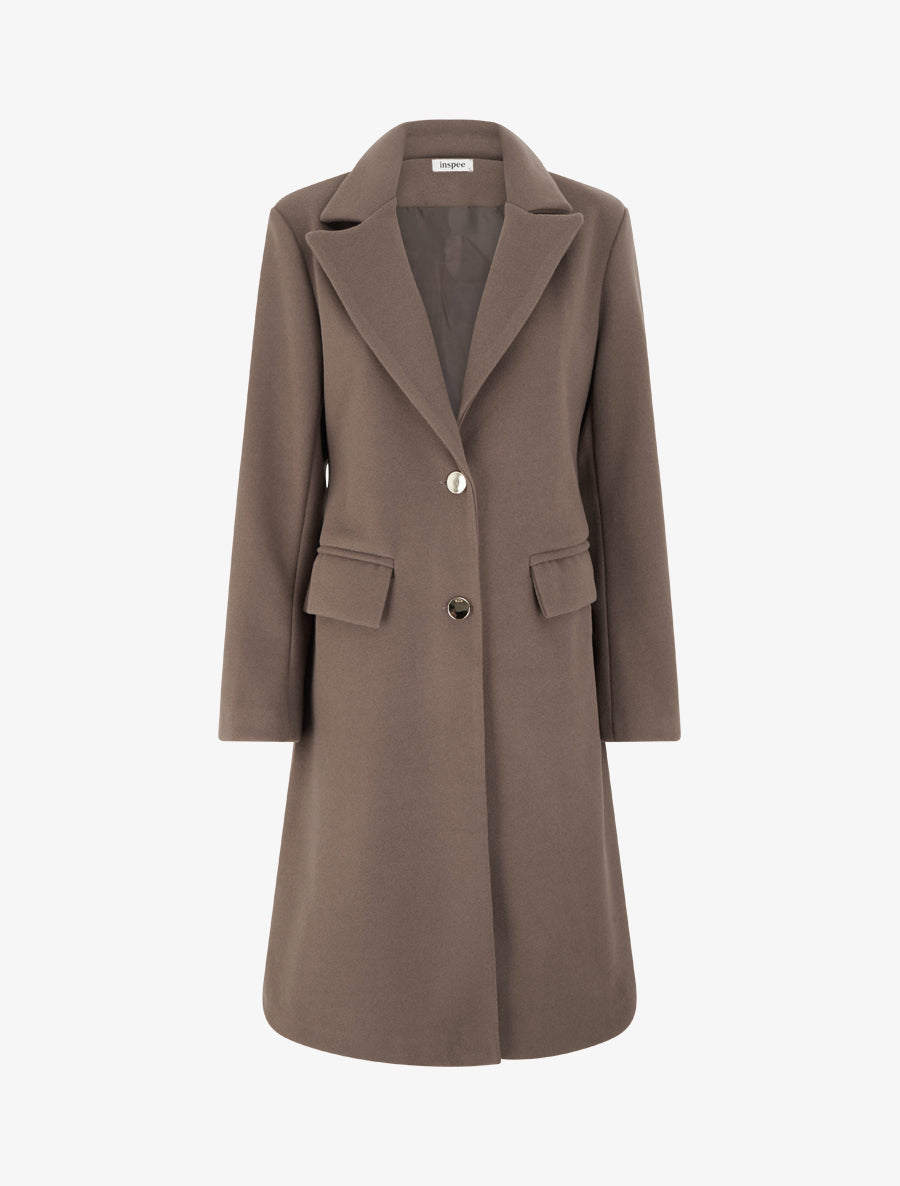 Manteau long droit classique - Taupe foncé - 1