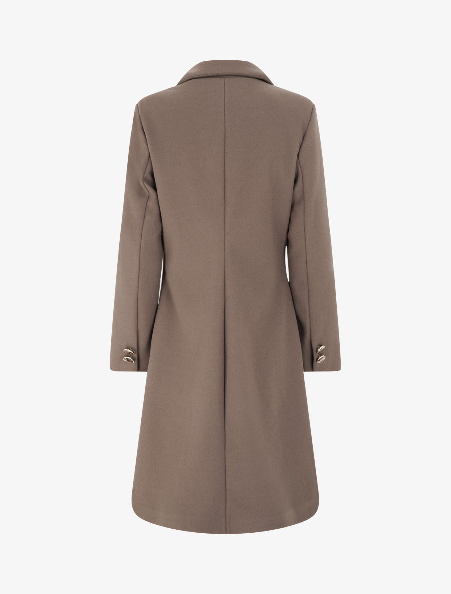 Manteau long droit classique - Taupe foncé - 2