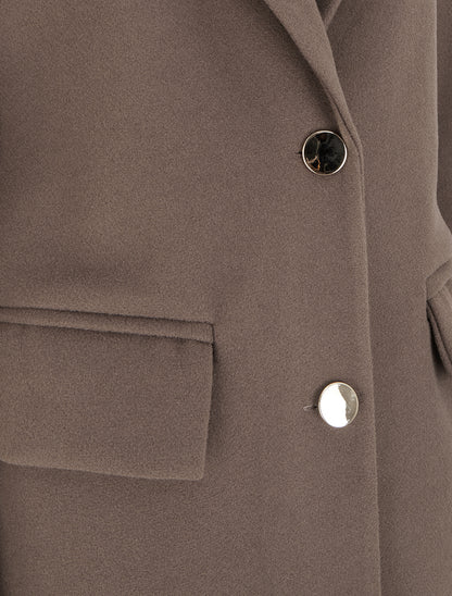 Manteau long droit classique - Taupe foncé - 3