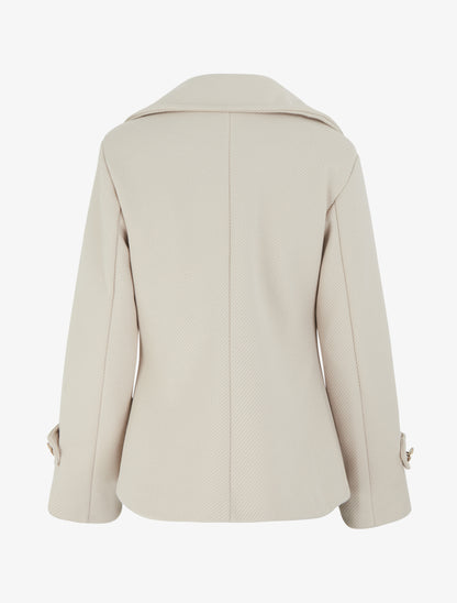 Caban droit en laine mélangée - Beige - 2