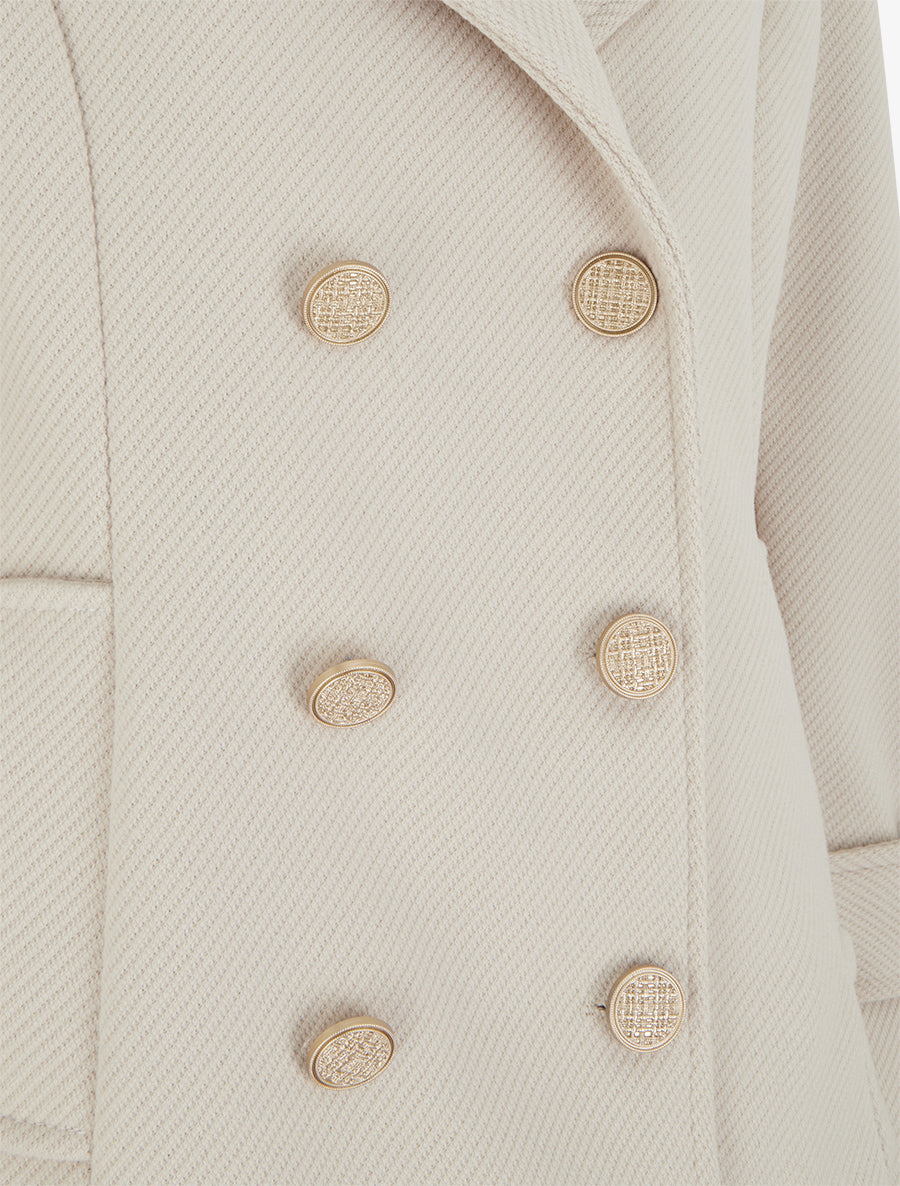 Caban droit en laine mélangée - Beige - 3