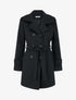 Manteau droit en laine mélangée - Noir - 1