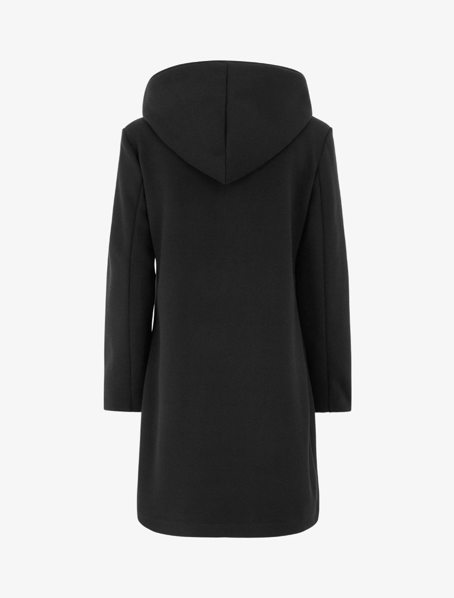 Duffle-coat uni à capuche - Noir - 2