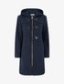 Duffle-coat uni à capuche - Marine - 1