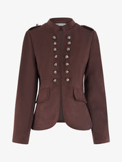 Veste en suédine style officier - Marron - 1