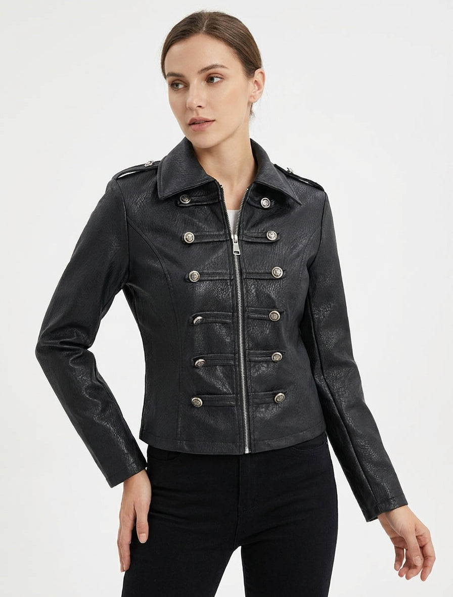 Chaqueta de imitación estilo oficial - Negro