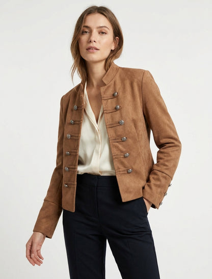 Chaqueta de ante estilo oficial - Camello