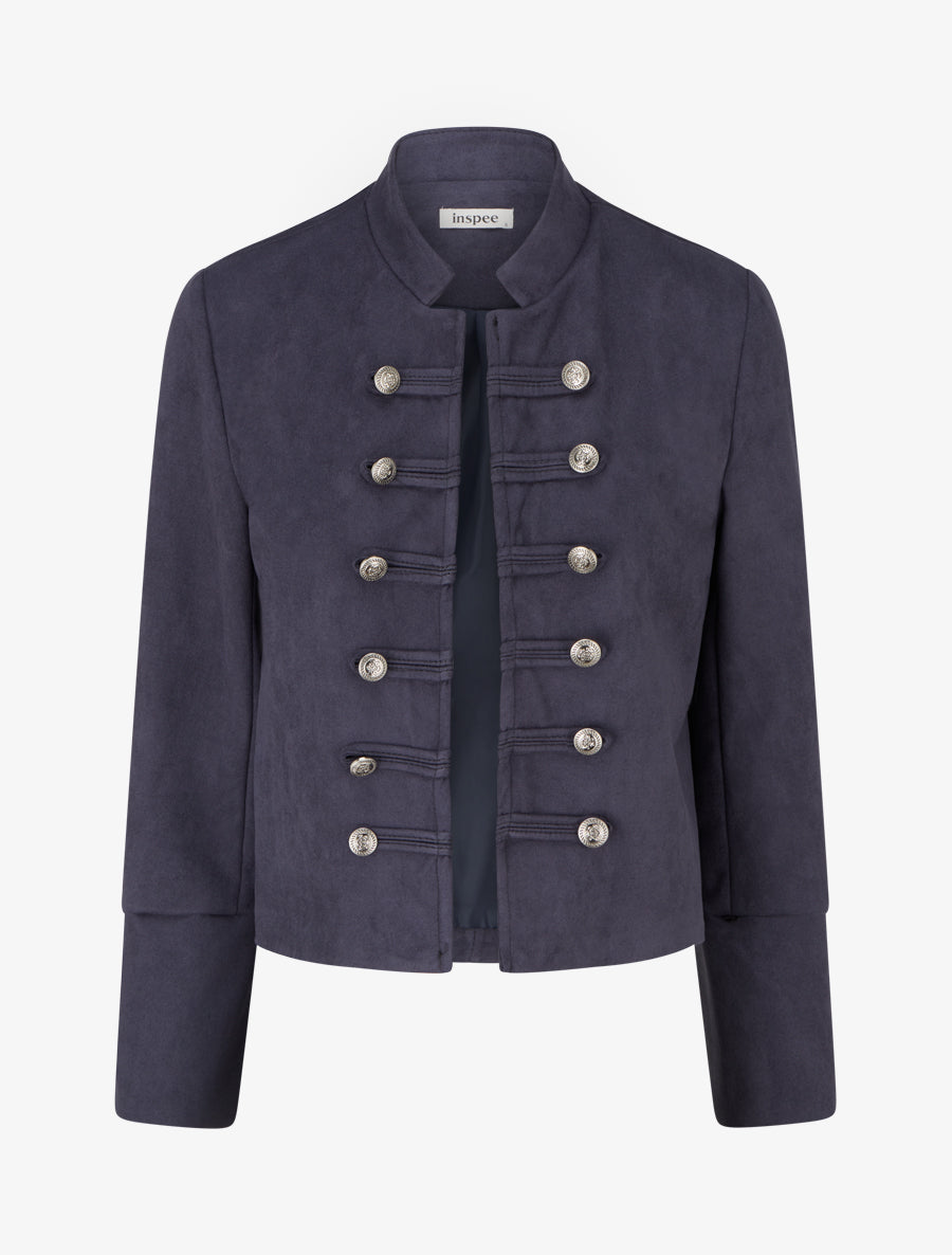 Veste suédine style officier - Marine - 1