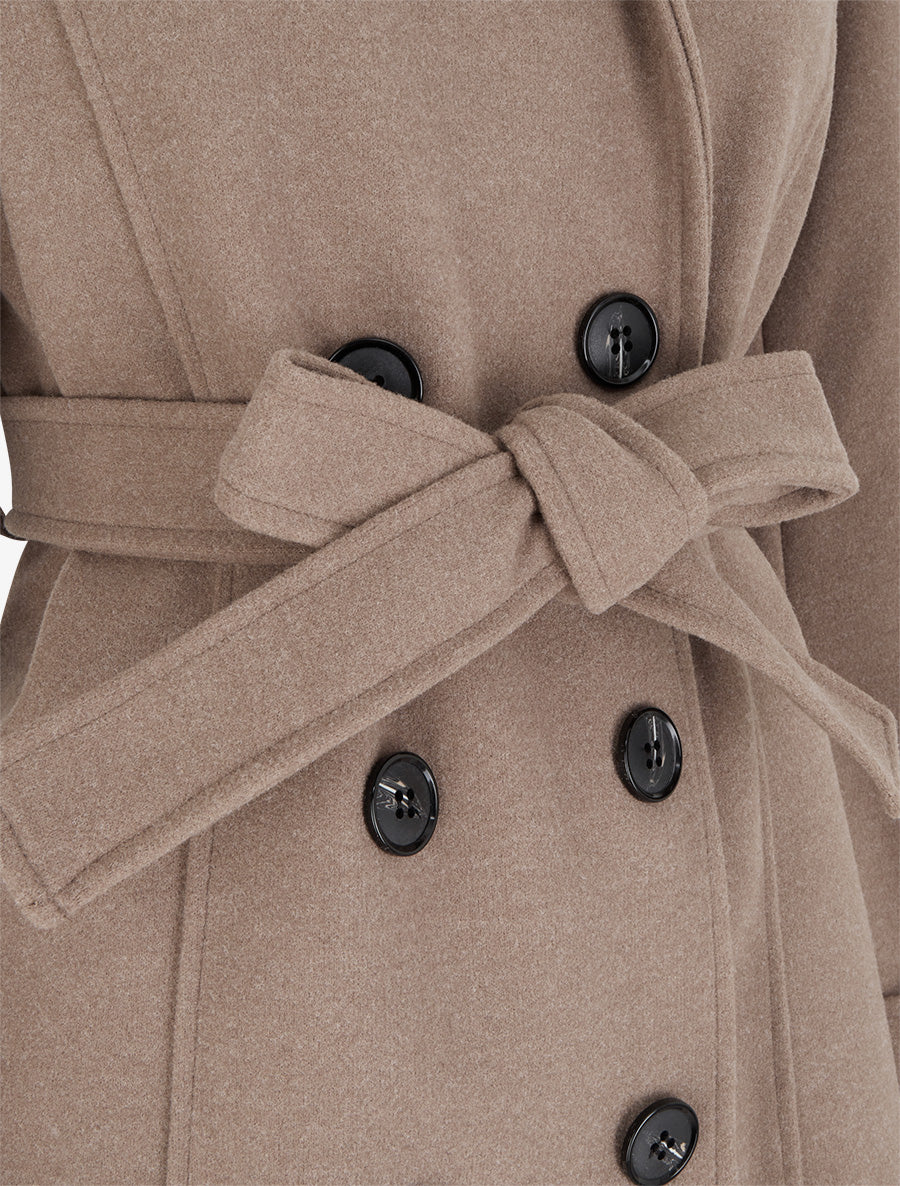 Manteau long croisé basique - Taupe - 3