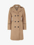 Manteau long croisé coupe droite - Camel - 1