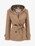 Manteau uni à capuche imprimée amovible - Camel - 1