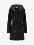 Manteau droit à capuche amovible - Noir - 1