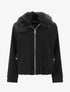 Veste style bomber col fourrure ton sur ton - Noir - 1