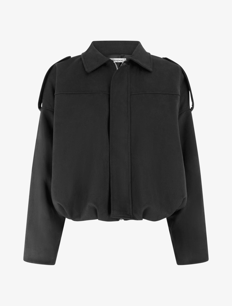 Bomber à col à pied - Noir - 1