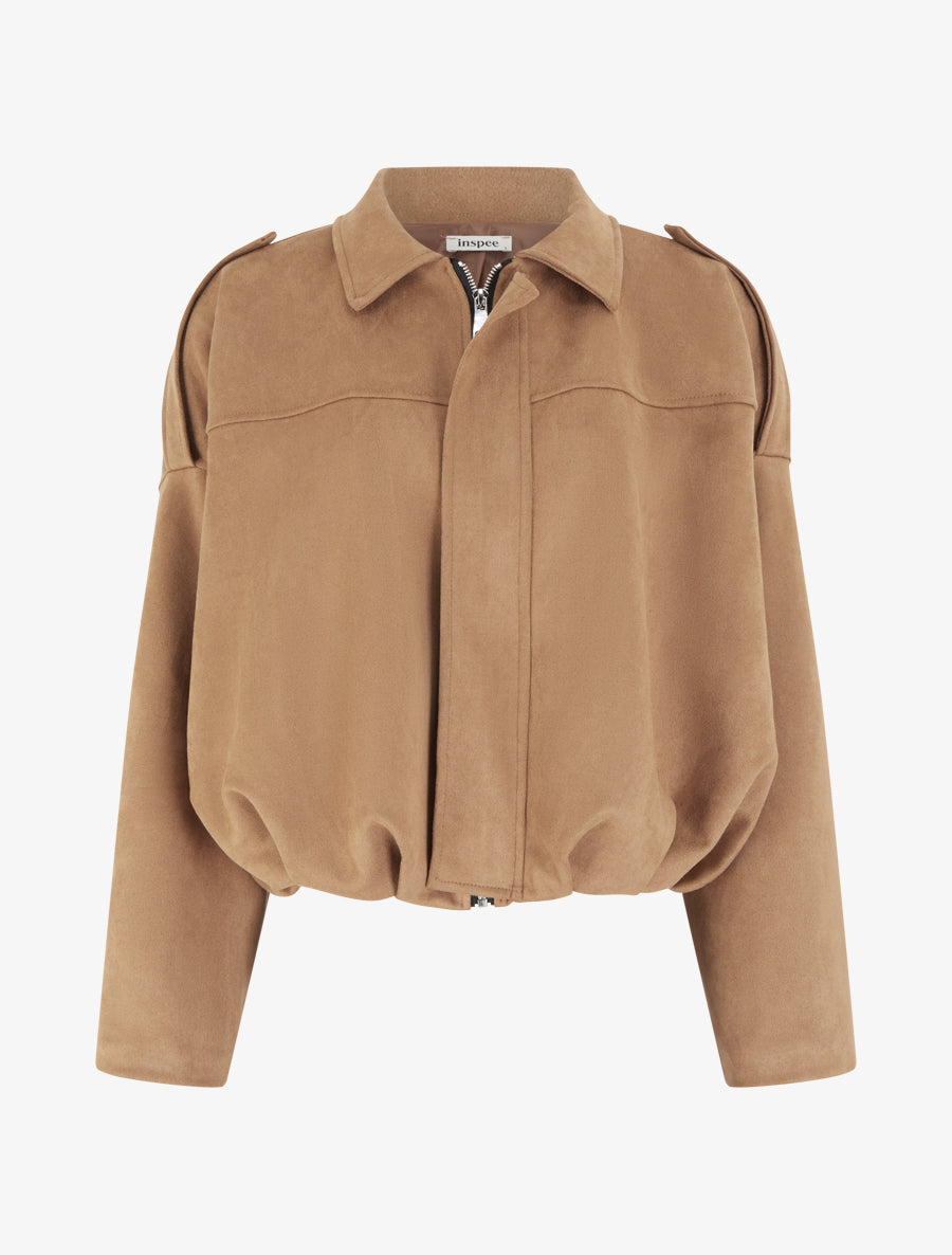 Bomber à col à pied - Camel - 1