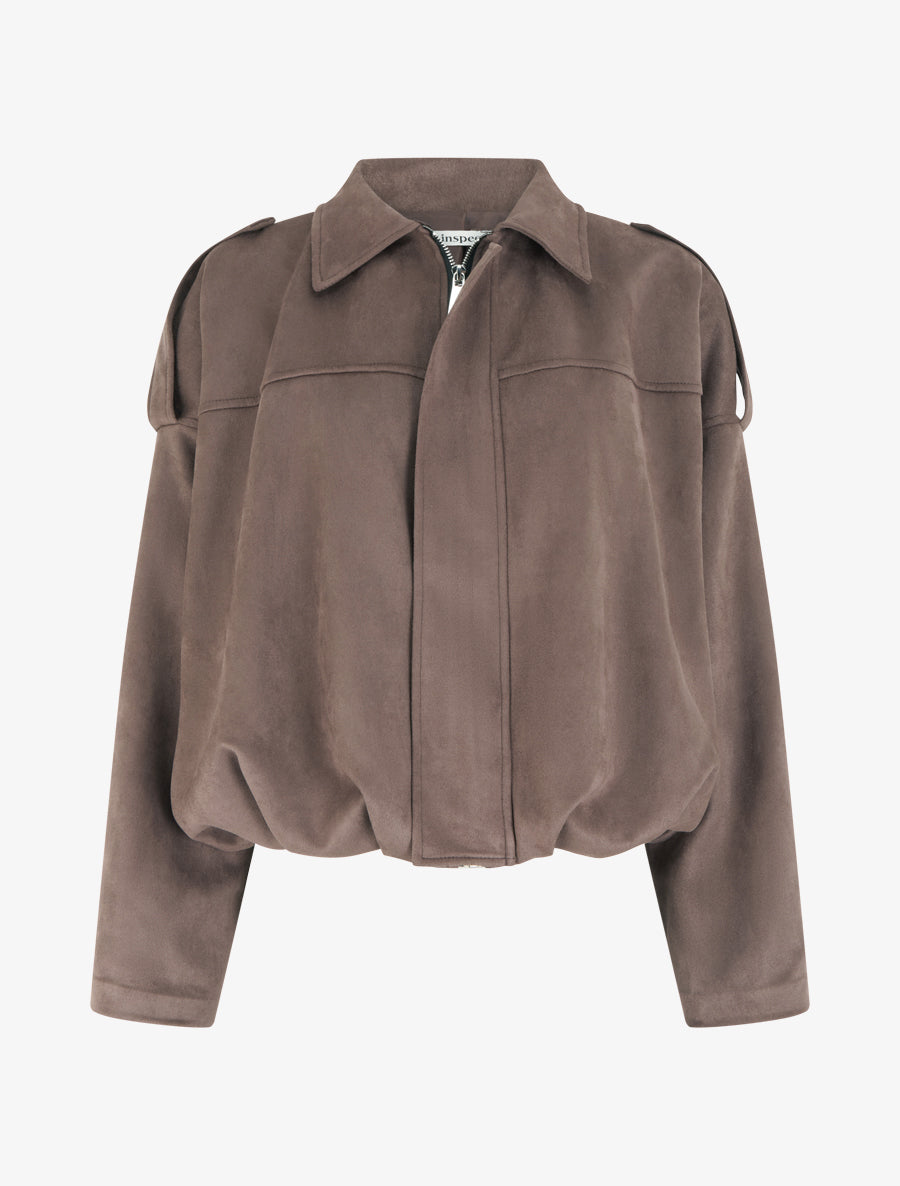 Bomber à col à pied - Marron clair - 1
