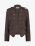 Veste en suédine à boutons décoratifs - Marron - 1