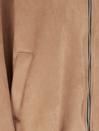 Bomber uni à poches - Camel - 3