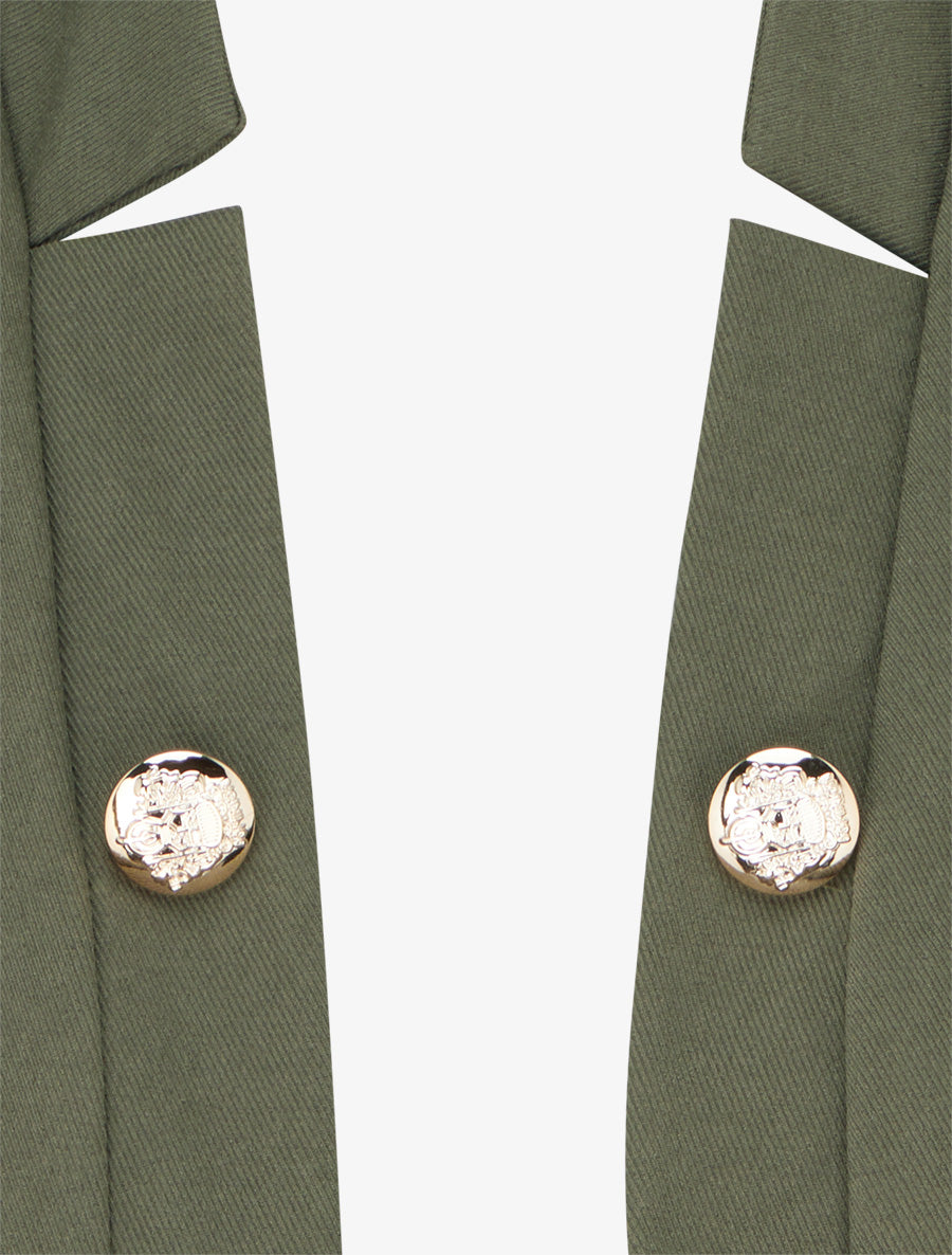 Veste droite ouverte style officier - Kaki - 3