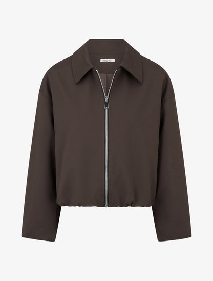 Bomber uni zippé - Marron - 1