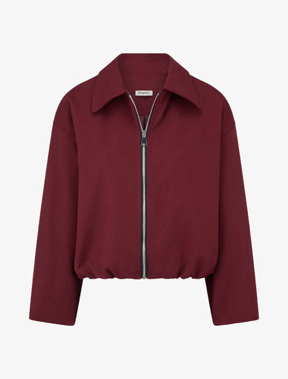 Bomber uni zippé - Bordeaux - 1