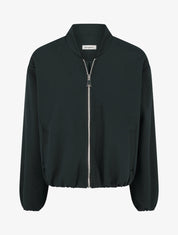 Bomber uni à bords élastiqués - Noir - 1