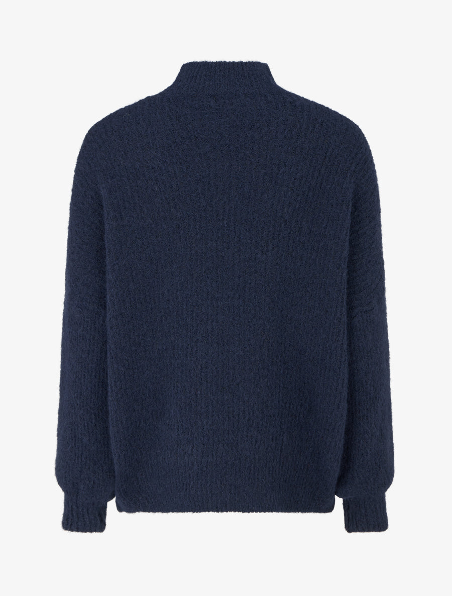 Pull en maille duveteux - Marine - 2