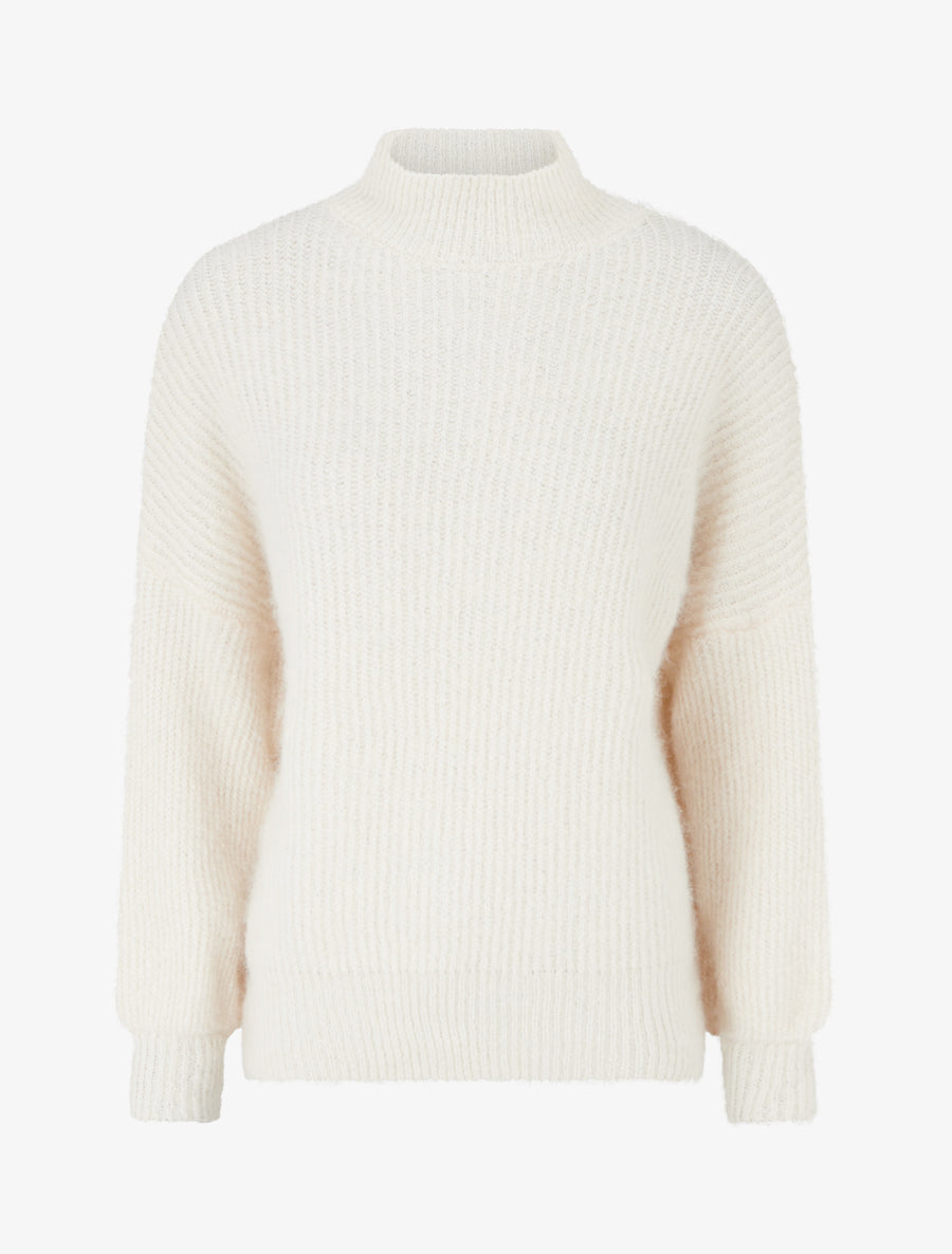 Pull en maille duveteux - Crème - 1