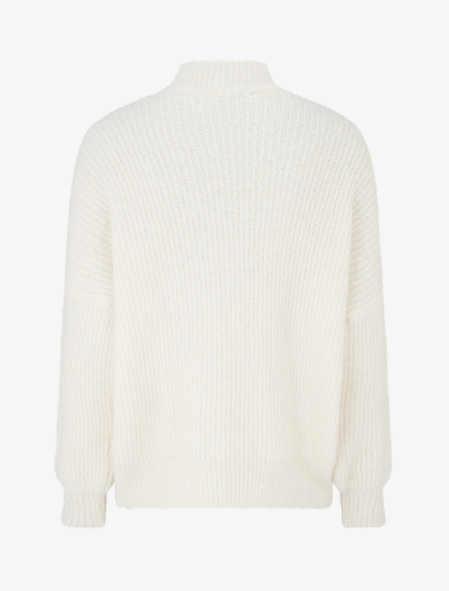 Pull en maille duveteux - Crème - 2