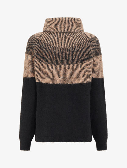 Pull en maille à col roulé - Noir - 2